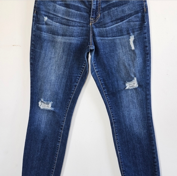 📌64 GAP ALWAYS SKINNY DISTRESSED DARK INDIGO JEANS WOMEN'S SIZE 8|29 - Picture 4 of 11